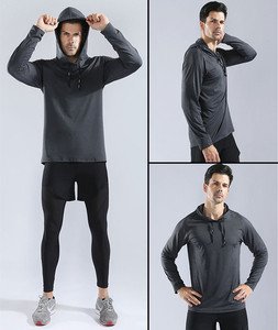 Polyester Quick Dry <b>Long</b> <b>Sleeve</b> Longline <b>Gym</b> T Shirt With Hood Sublimation Fitness Training Running Hoodies Hooded T Shirts - Product Image 4