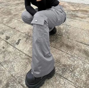 New Multi Pocket Workwear <b>Jeans</b> Grey <b>High</b> <b>Waist</b> Casual Pants - Product Image 4