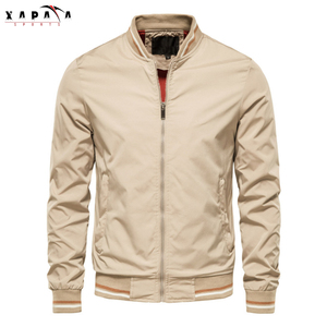 2022 XAPATA SPORTS hiver Logo personnalisé hommes Bomber Varsity veste col montant manches longues haute qualité toile imperméable - Product Image 4