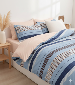 Ensemble de literie moderne en coton tissé de luxe 4 pièces pour lit double, housse de couette à imprimé floral, taies d'oreiller assorties, coton lavé toutes saisons - Product Image 3