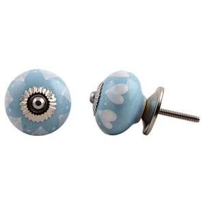 Handmade Wholesale <b>Ceramic</b> Knob Turquoise White Heart Round Cabinet Knob <b>Door</b> <b>Handle</b> Hardware Manufacturer Drawer Pulls Bulk Lot - Product Image 2