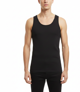 Alpha Comfort <b>Black</b> Cotton <b>Vest</b> for Men Sleeveless Design with Soft Breathable Fabric Stretch Fit Perfect for Everyday Use - Product Image 5