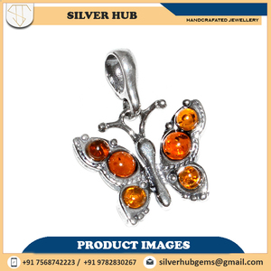 Colgante único de Plata de Ley 925, ámbar del Caribe, en venta al mejor precio - Product Image 2