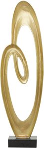 Escultura decorativa abstracta de metal de aluminio, estatua de decoración del hogar con base negra, figurita de acento de 16 "X 5" X 52 ", dorado - Product Image 3