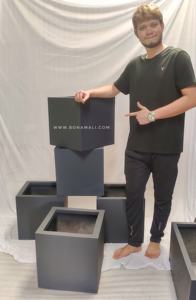 Pot de fleurs en fibre de verre FRP écologique de qualité supérieure, finition rustique classique, intérieur/extérieur, BONAMALI TIERRA pour jardin et usage domestique - Product Image 2