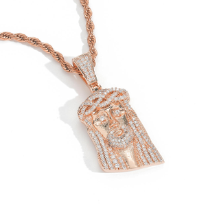 Hip Hop 925 Plata 2,5 pulgadas corte redondo Moissanite diamante religioso Jesús colgante collar Hip Hop joyería de moda para hombres - Product Image 6