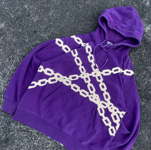 Sudadera con capucha recortada de gran tamaño para hombre Y2K Streetwear 100% algodón 3D para técnicas bordadas con estampado de hojaldre grueso 500GSM para - Product Image 3