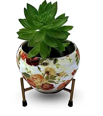 GARDEN & HOME hotel Decorative nodic Big Large Round golden flower pots silver interior planters pot for tree artificial plant