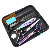 Kit de ciseaux amincissants de coiffeur de qualité supérieure ciseaux de coiffeur enduits de couleur avec peigne et épingle, kit complet de salon de coiffure