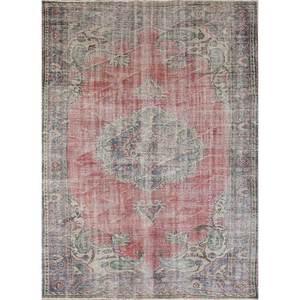 Alfombras de Lana Anudadas a Mano de Color Rojo Anaranjado Vintage, con Motivos Rectangulares Abstractos, para Sala de Estar, Pasillo, Nuevo Modelo-Pae-2382 - Product Image 1