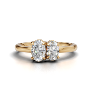 IGI Certified Lab Grown Diamond Toi Et Moi <b>Ring</b> 18K Yellow / White & Rose Gold Oval Shape Engagement <b>Ring</b> For Women - Product Image 1