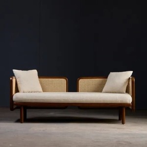 Juego de sofá de madera maciza de estilo de diseño industrial para el hogar, sala de estar, nuevos muebles de sofá de ratán - Product Image 1