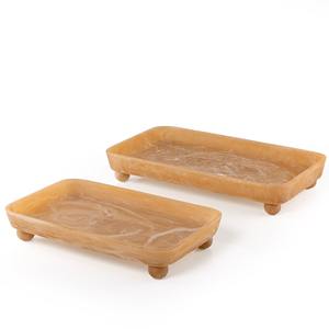 Precio al por mayor, bandeja rectangular de resina con patrón de remolino, bandeja de joyería, bandeja elegante para uso doméstico y en la cocina - Product Image 3