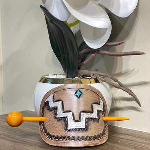 Pasador de Pelo de Cuero Estilo Occidental Vintage para Mujer, Pinzas de Pelo de Cuero Genuino, Accesorios para el Cabello de Damas de Honor - Product Image 6