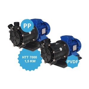 Pompe a turbina magnetiche anticorrosive modello HTT 7000 PP/PVDF con motore 1,5 kw IEC90 2 poli in plastica pompa dell'acqua - Product Image 1