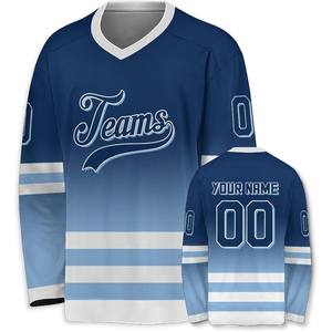 เสื้อเจอร์ซีย์ฮ็อกกี้น้ำแข็งแบบพรีเมี่ยมเสื้อทีมโพลีเอสเตอร์ถักสองชั้นแบบทนทานแบบซับลิเมชัน - Product Image 1