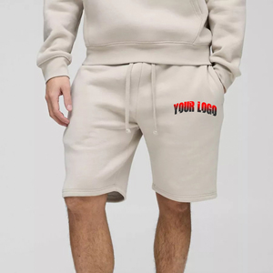 New Heavyweight 100% algodón Casual hombres pantalones cortos negro sólido transpirable secado rápido impermeable cintura elástica DTF impreso Logo venta - Product Image 6