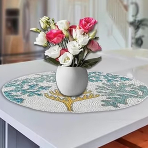 Napperon élégant en perles de verre pour l'hiver spécial repas et fêtes de mariage tapis et tampons - Product Image 1