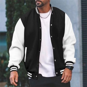 Men's Varsity <b>Jacket</b> Genuine <b>Leather</b> Sleeve and Wool Blend Letterman <b>Boys</b> College Varsity <b>Jackets</b> XS-5XL - Product Image 3