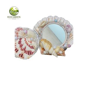 Handmade Coastal Seashell Hand <b>Mirror</b> Pearl Shell Decorative <b>Vanity</b> <b>Mirror</b> Beach Wedding Gift Supplier OEM Wholesale - Product Image 3