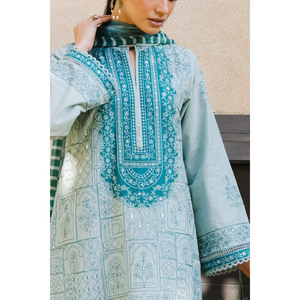 Ensemble de costume en lawn brodé 3 pièces pour femmes avec dupatta en mousseline imprimée BM-62003 - Product Image 1