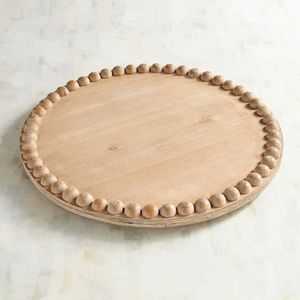 Assiette de service carrée en bois perlé poli, écologique et luxueuse, très tendance pour la table à manger. - Product Image 5
