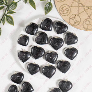 Colgante de Corazón de Cristal de Turmalina Negra Natural para Meditación, Yoga y Moda - Product Image 4
