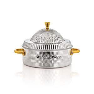 Metal <b>Round</b> Shape Hotpot Premium Quality Designer Casserole Classic Home Ware <b>Table</b> Ware Stylish Wholesale Metal Food Warmer - Product Image 3