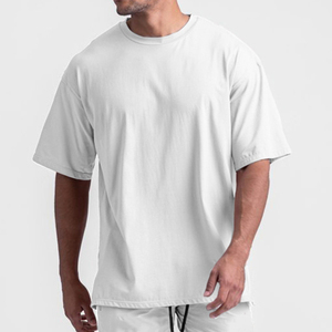 เสื้อยืดผ้าฝ้าย100% หรูสำหรับผู้ชายโอเวอร์ไซส์ผ้าคอตตอนไซส์ใหญ่พิเศษระบายอากาศได้ดีมีโลโก้ด้านหน้าตามสั่ง - Product Image 2