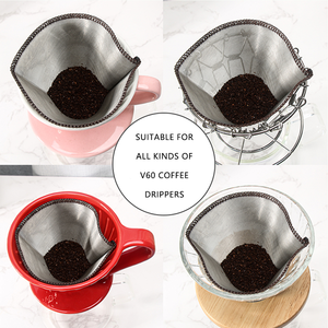 Filtro per Caffè e Tè in Acciaio Inox 304 Riutilizzabile a Forma di Cono <span class=keywords><strong>800</strong></span> Mesh Capacità 1-2 Tazze Ecologico per Dripper da Caffè all'Aperto - Product Image 6