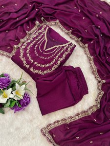 LAUNCHING NEW DESIGNER MODERN FESTIVE PARTY WEAR <b>KURTI</b> PENT with VICHITRA SILK DUPATTA and EMBROIDERY WORK - Product Image 6