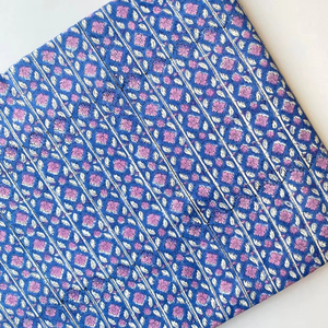 Tela y materia prima textil, tela Jaipuri de algodón estampada a mano orgánica por metro para hacer vestidos de verano - Product Image 1