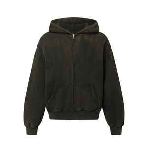 Vente en gros Épaule tombante Grande Taille Vintage Lavage Unisexe Hoodies Meilleure Qualité Respirant 400GSM French Terry Stone Wash Hoodies - Product Image 6