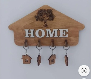 Porte-clés en bois avec organisateur mural Ganesh Design avec crochets et étagère pour l'entrée de la maison - Product Image 2