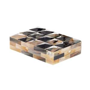 กล่องเก็บเครื่องประดับทำด้วยมือของชาวโมร็อกโกกล่องฝังกระดูกดีไซน์เนอร์ทรงสี่เหลี่ยมผืนผ้าตกแต่งบ้านสมัยใหม่สีฟ้าและสีขาว - Product Image 4