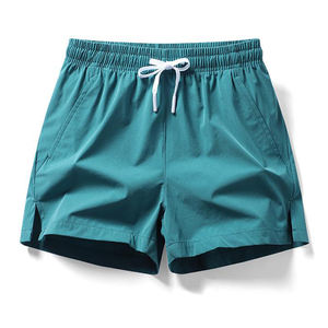 Short de bain de course à séchage rapide personnalisé pour hommes taille basse respirant motif solide avec fermeture à cordon de serrage style sportif décontracté - Product Image 4