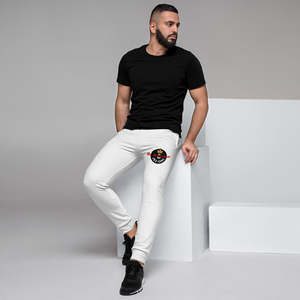 Pantalon de jogging décontracté ample pour homme 100 % coton avec broderie latérale XL, taille élastique colorée, respirant, automne - Product Image 1