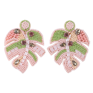 Latest Beaded and Hand Embroidered Heart-Shape Drop <b>Earrings</b> <b>Fashion</b> <b>Dangle</b> Jewellery from India for Party Occasions - Product Image 2