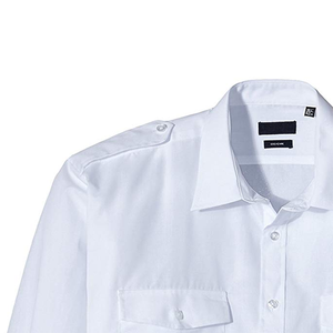 Camicia Formale Personalizzata a Maniche Lunghe per Piloti di Compagnie Aeree, Uniforme da Lavoro con Bottoni, Spalline, Tasche sul Petto, Rilevamento Ago - Product Image 3