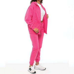 Ensemble deux pièces pour femme, sweat-shirt de jogging décontracté d'hiver, broderie personnalisée, respirant, 100% coton biologique, motif uni, à capuche - Product Image 3