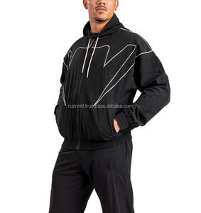 Conjunto Deportivo Cortavientos para Hombre y Mujer, de Secado Rápido, con Capucha, para Entrenamiento, Correr, Trotar, al Aire Libre, con Costuras en Contraste, Acanalado, Simple, 100% - Product Image 2