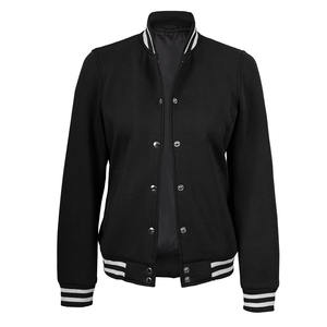 Produit d'hiver Veste universitaire coupe-vent Polyester Coton et boutons couverts Vestes universitaires respirantes pour femmes - Product Image 3