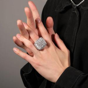 Popular GRA certificado VVS Moissanite diamante chapado en oro plata esterlina 925 Iced Out Mini letra personalizado Hip Hop anillo - Product Image 5