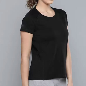 T-shirt de sport en coton personnalisé pour femmes, crop top grande taille, crop tops sexy en bleu, coupe ample, tenue de sport décontractée, t-shirt court - Product Image 4