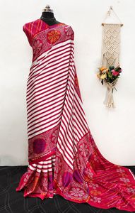 Sari Indio de Tela Crepé Estampada, Última Moda Exclusiva, Blusa Elegante, Estilo Étnico para Novia, Impresionante Look Bollywood de Moda - Product Image 2