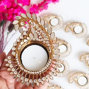 Portavelas DE TRABAJO Kundan, decoración tradicional india, linternas, tarros de velas, decoración del hogar, decoración de inauguración de la casa, decoración del hogar - Product Image 2