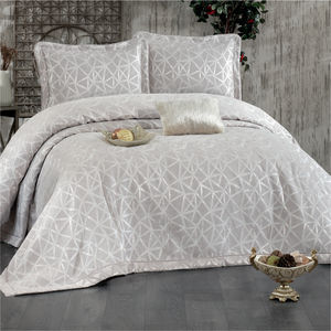 Ensemble de couvre-lit Guzide ELIZ 4 pièces, style classique, motif rayé, 100% chenille, lavable, taille king, pour usage domestique, provenant de Turquie - Product Image 1