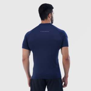 เสื้อยืด Speed Fit สีกรมท่า ผ้าฝ้ายออร์แกนิค 100% น้ำหนัก 200 กรัม ผ้าถักลายเรียบ พิมพ์ลายเสื้อยืดสำหรับออกกำลังกาย พิมพ์ลายด้วยเทคนิคซิลค์สกรีน - Product Image 2