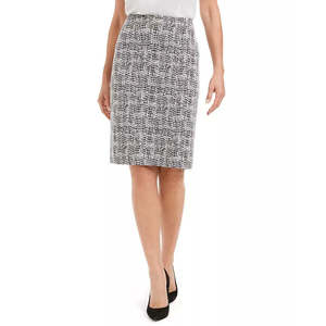 Jupe en jacquard métallisé Kasper pour femme, taille XS, couleur anthracite, imprimé plissé brillant, coupe droite et crayon, en maille, taille 2 Petite - Product Image 1