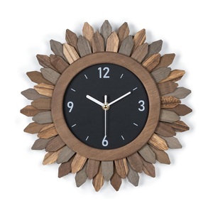 Horloge murale en bois décorations suspendues décorations grande horloge décorative horloge à Quartz cadeaux salons chambres cafés - Product Image 6